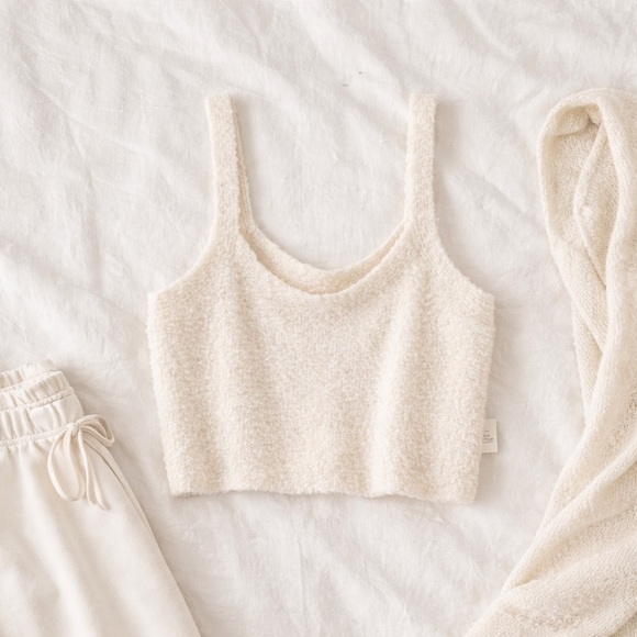 Abercrombie & Fitch Other - Abercrombie & Fitch Lounge Boucle Fuzzy Knit Cropped Tank XL | Normcore Cozy